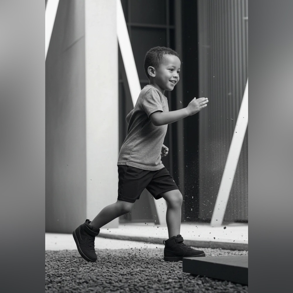 Nike Kids Black Mid-Top Sneakers